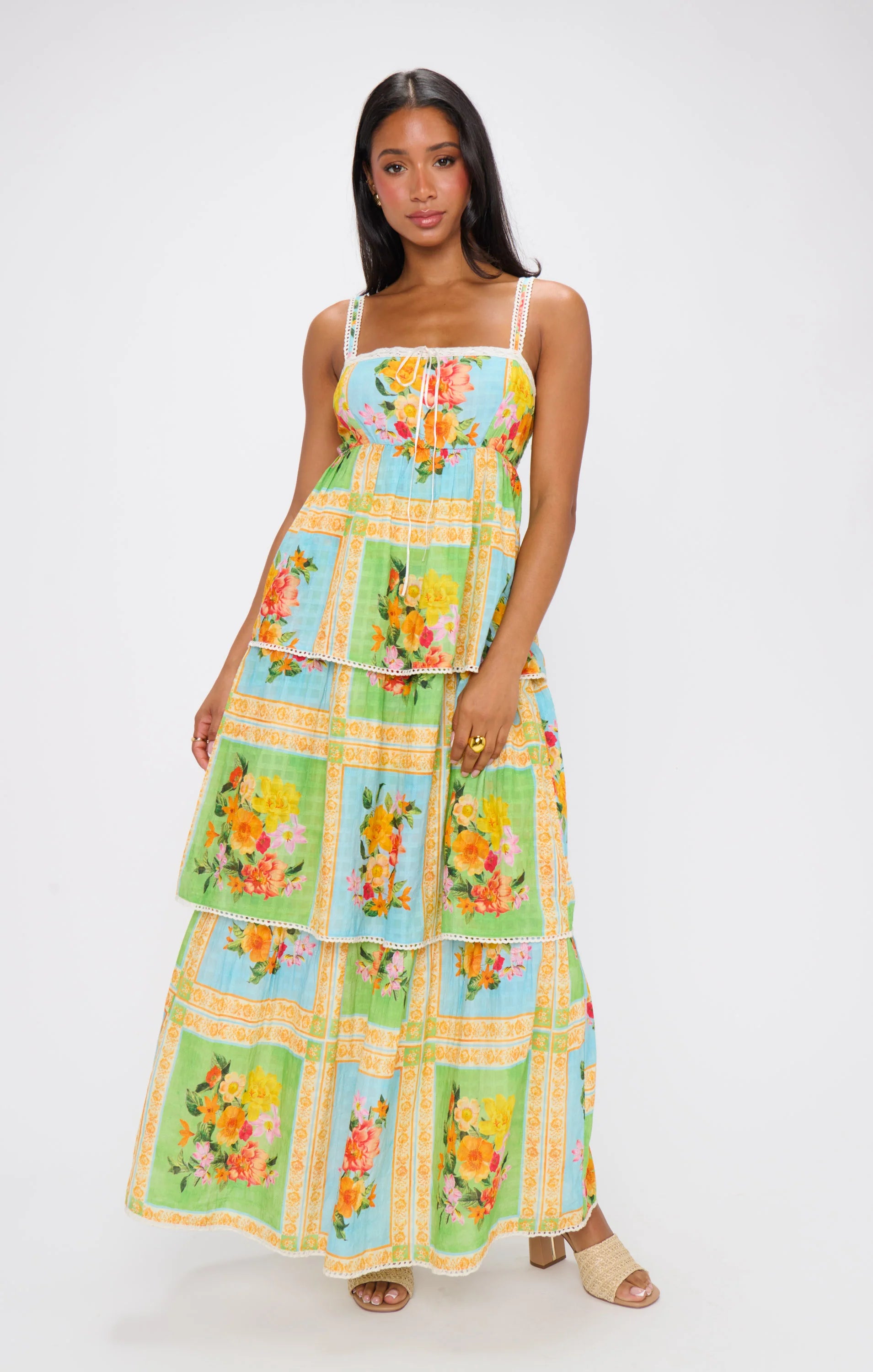 Show Me Your Mumu Country Bouquet Print Peyton Midi Dress – Island