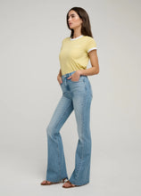 Favorite Daughter The Shortie Valentina High Rise Flare Jean in Tulum