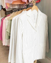 Aureum White Pinstripe Blazer Jacket