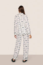 Eberjey Gisele Ivory Ski Chalet Print Long PJ Set