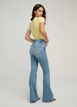 Favorite Daughter The Shortie Valentina High Rise Flare Jean in Tulum