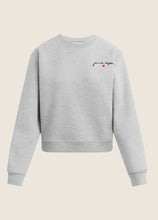 Favorite Daughter The Cropped Signature Sweatshirt in Heather Gray