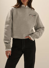 Favorite Daughter The Cropped Signature Sweatshirt in Heather Gray