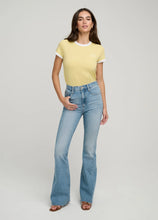 Favorite Daughter The Shortie Valentina High Rise Flare Jean in Tulum