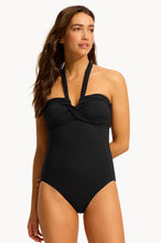 Seafolly Halter Bandeau One Piece in Black