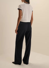 Favorite Daughter The Cropped Favorite Ringer Tee in White Navy