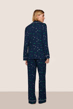 Eberjey Gisele Navy Pine Tree Print Long PJ Set