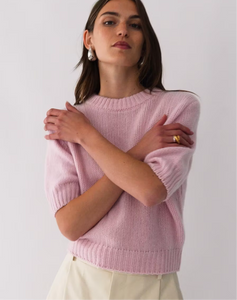 White + Warren Cashmere Puff Sleeve Crew