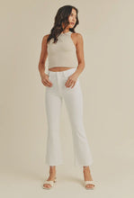 Just Black Denim White High Rise Cropped Demi Flare Jean