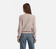 Favorite Daughter The Favorite Cashmere Long Sleeve Crewneck in Pale Pink