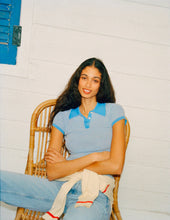 Guest In Residence Pique Shrunken Polo in Sail Blue