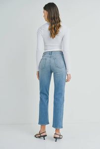 Just Black Denim High Rise Medium Wash Crop Straight