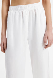 Nude Lucy White Lounge Linen Crop Pant