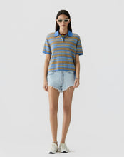 Guest In Residence Short Sleeve Stripe Rugby in Delft Blue Combo