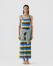 Guest In Residence Palazzo Dress in Delft Blue Combo