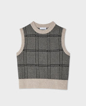 White + Warren Cashmere Sand/Black Houndstooth Shell