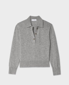 White + Warren Cashmere Heather Grey Polo