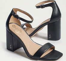 Sam Edelman Daniella Black Heel Sandal in Black Leather