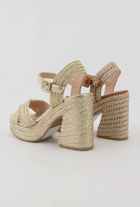 Raffia Chunky Platform Sandal