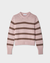 White + Warren Organic Cotton Blush/Mocha Striped Sweater