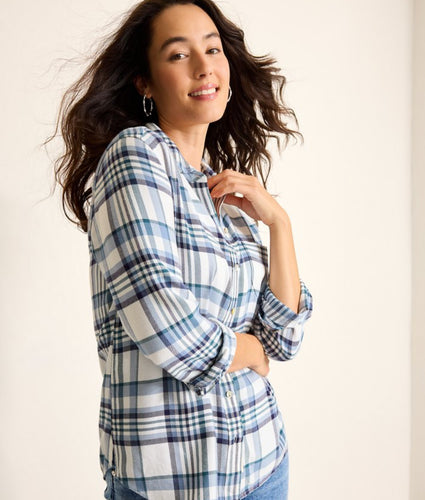 Tommy Bahama Blue Plaid Flannel