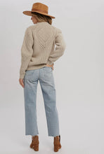 Bluivy Oatmeal Open Stitch Detail Sweater