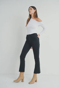 Just Black Denim Crop Flare Black Jean