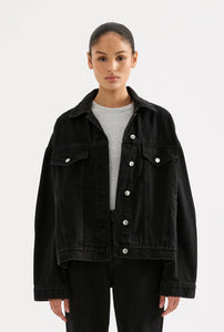 Nude Lucy Washed Black Denim Jacket