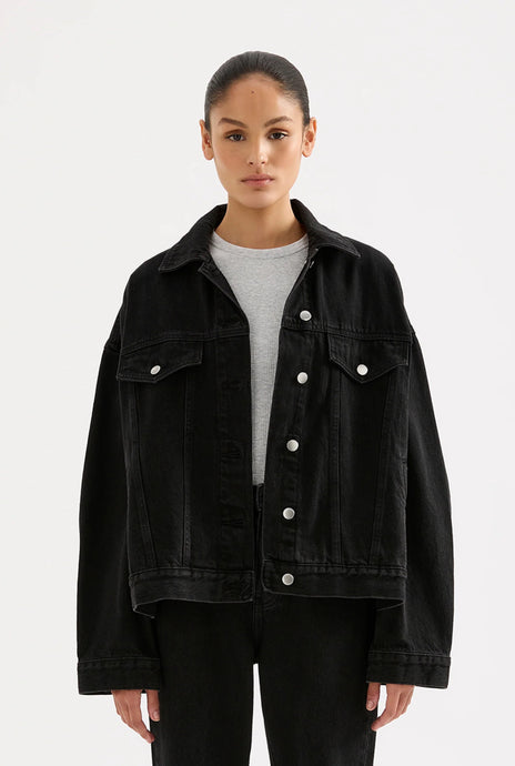 Nude Lucy Washed Black Denim Jacket