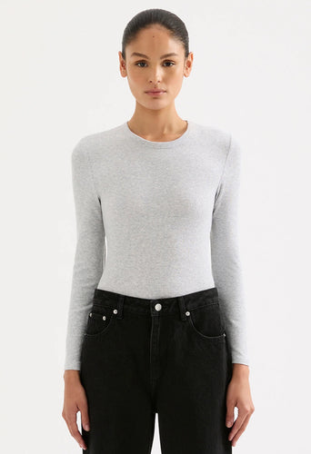 Nude Lucy Grey Organic Cotton Rib LS Tee