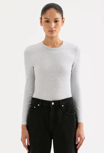 Nude Lucy Grey Organic Cotton Rib LS Tee