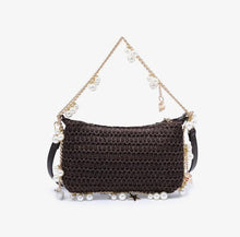 Urban Expressions Seasonal Seashell Evening Bag in Chocolate Straw