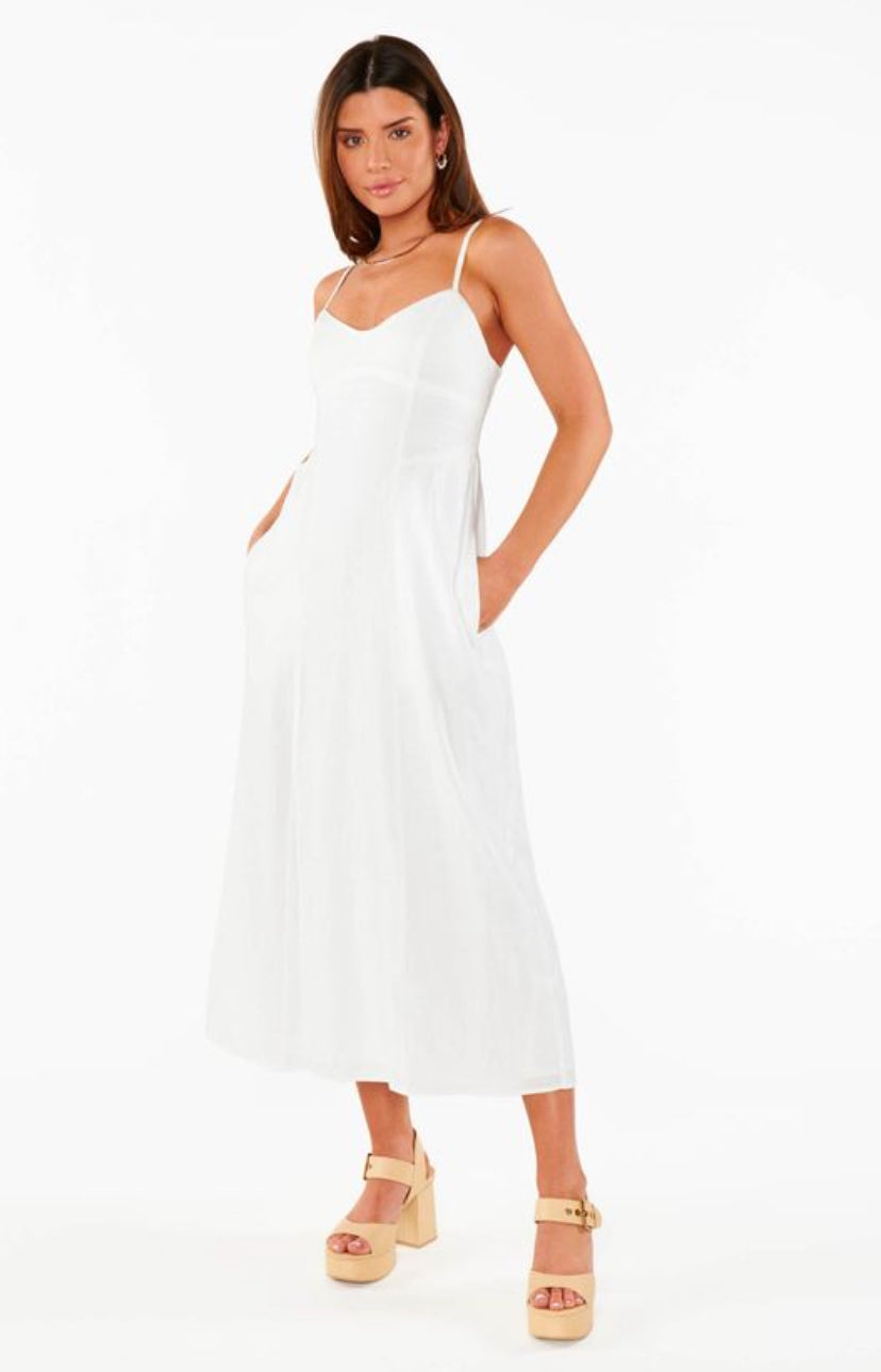 Show Me Your Mumu White Linen Dress