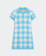 Guest In Residence Gingham Polo Dress in Swimming Pool
