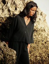 The Handloom Cropped Black Shirt