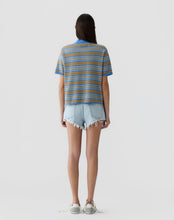 Guest In Residence Short Sleeve Stripe Rugby in Delft Blue Combo