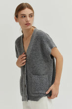 Crescent Waffle Knit Grey Vest