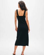 White + Warren Black Paperfine Midi Dress