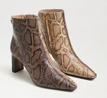 Sam Edelman Saige Ankle Boot in Brown Snake Print Leather
