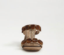 Sam Edelman Dante T-Strap Wedge Sandal in Tawny Tan Multi Faux Raffia