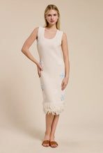 Flat White Beach Embroidered Dress in Cream