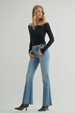 Just Black Denim Medium Wash Mid Rise Straight Bootcut Jean