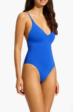 Seafolly Blue V Neck One Piece