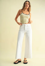 Just Black Denim High Rise Scissor Cute Wide Leg Jean in White