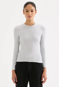 Nude Lucy Grey Organic Cotton Rib LS Tee