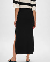 White + Warren Cotton Slub Black Side Slit Skirt