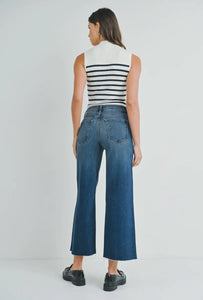 Just Black Denim Dark Wash Wide Leg Scissor Cut Jean