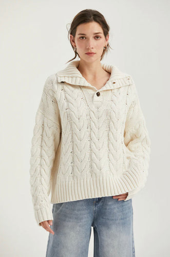 Crescent Chunky Cream Knit Sweater