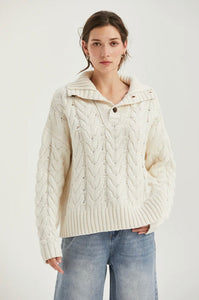 Crescent Chunky Cream Knit Sweater