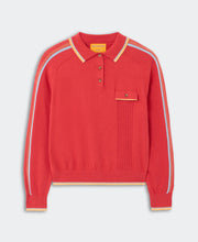 Guest In Residence Cashmere Blend Relay Polo in Scarlet
